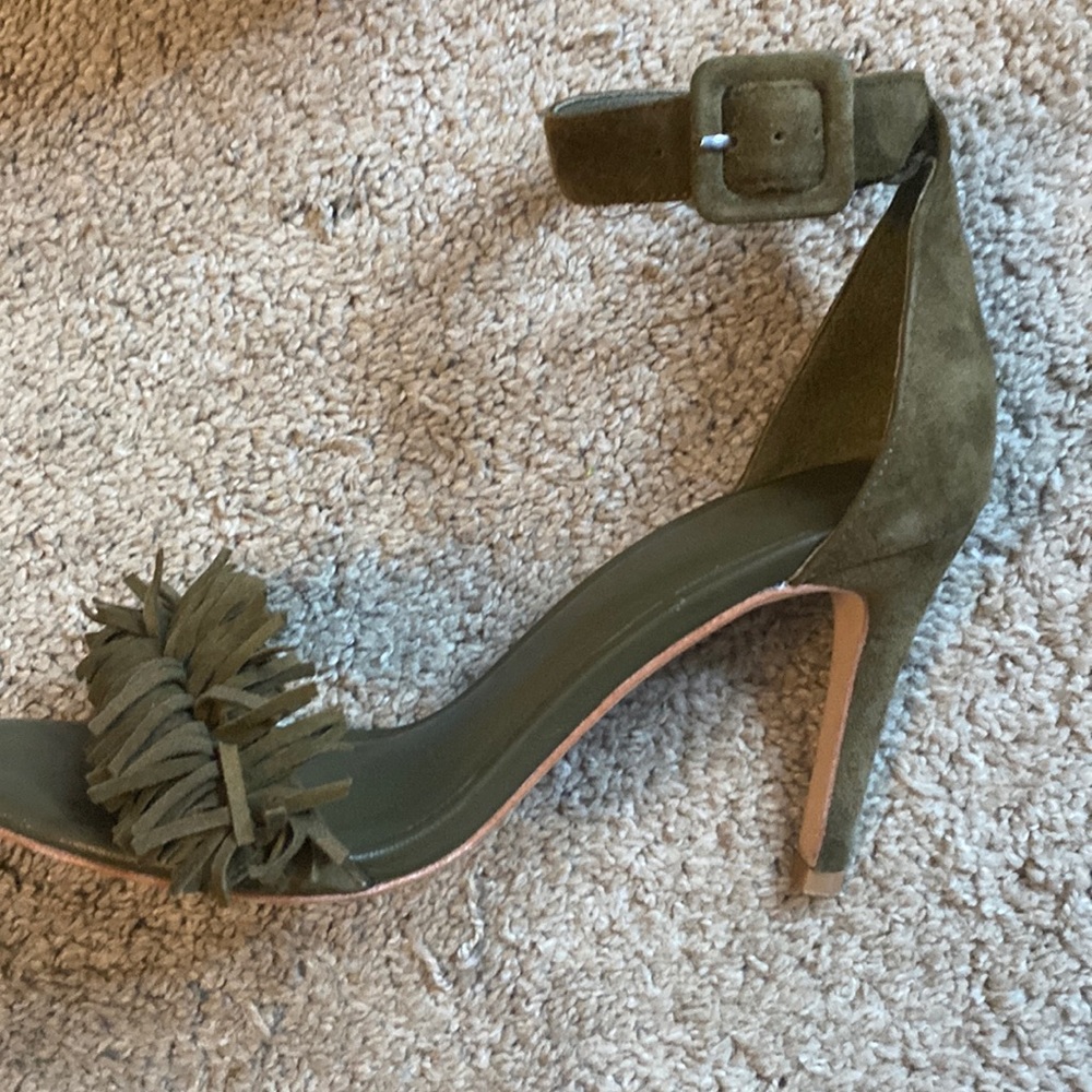 Olive green suede Joie heels